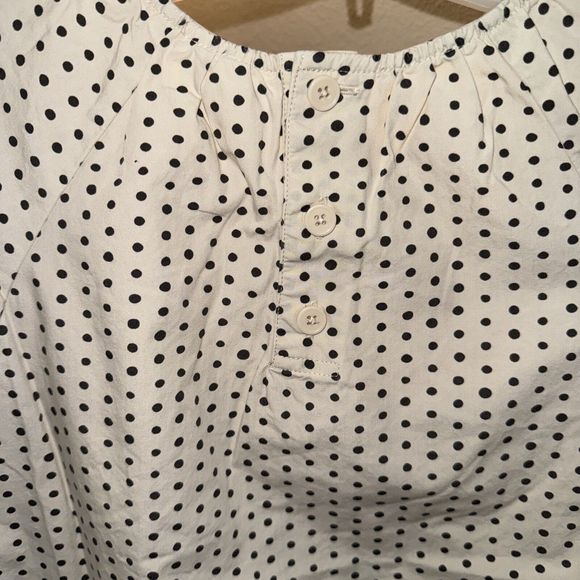 Hanna Andersson Size 120/6-7 Girls Cream With Black Polka‎ Dots Dress Cotton - Picture 4 of 5